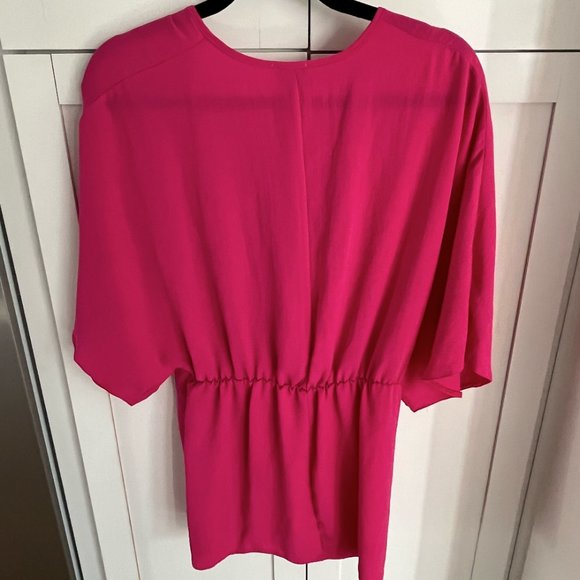 ASOS Design Kimono Sleeve Hot Pink Blouse - Picture 5 of 7